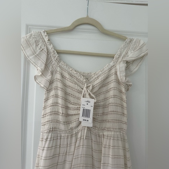 LSpace White Striped Flutter Sleeve Maxi Dress - Picture 2 of 3